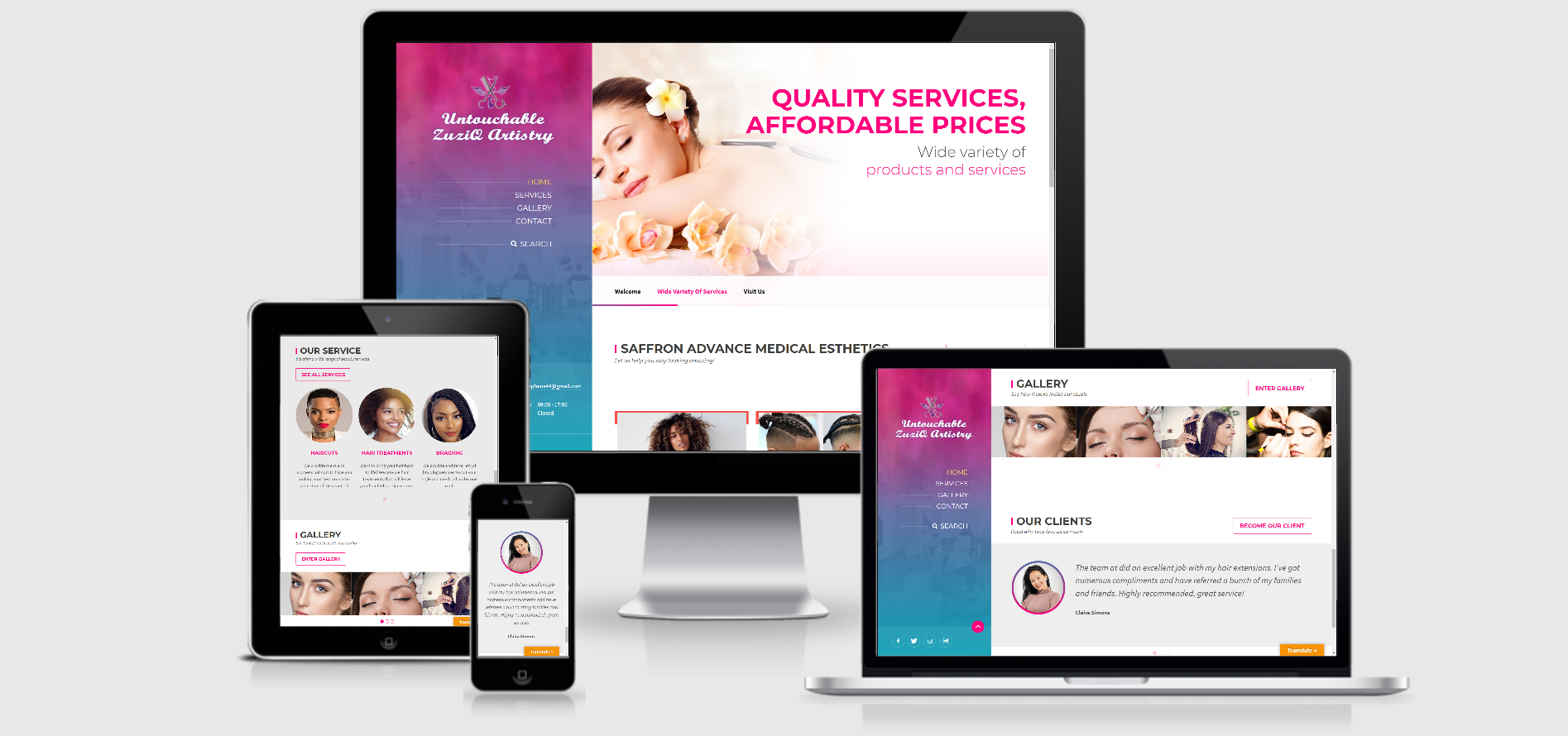 Salon Website Design Markham